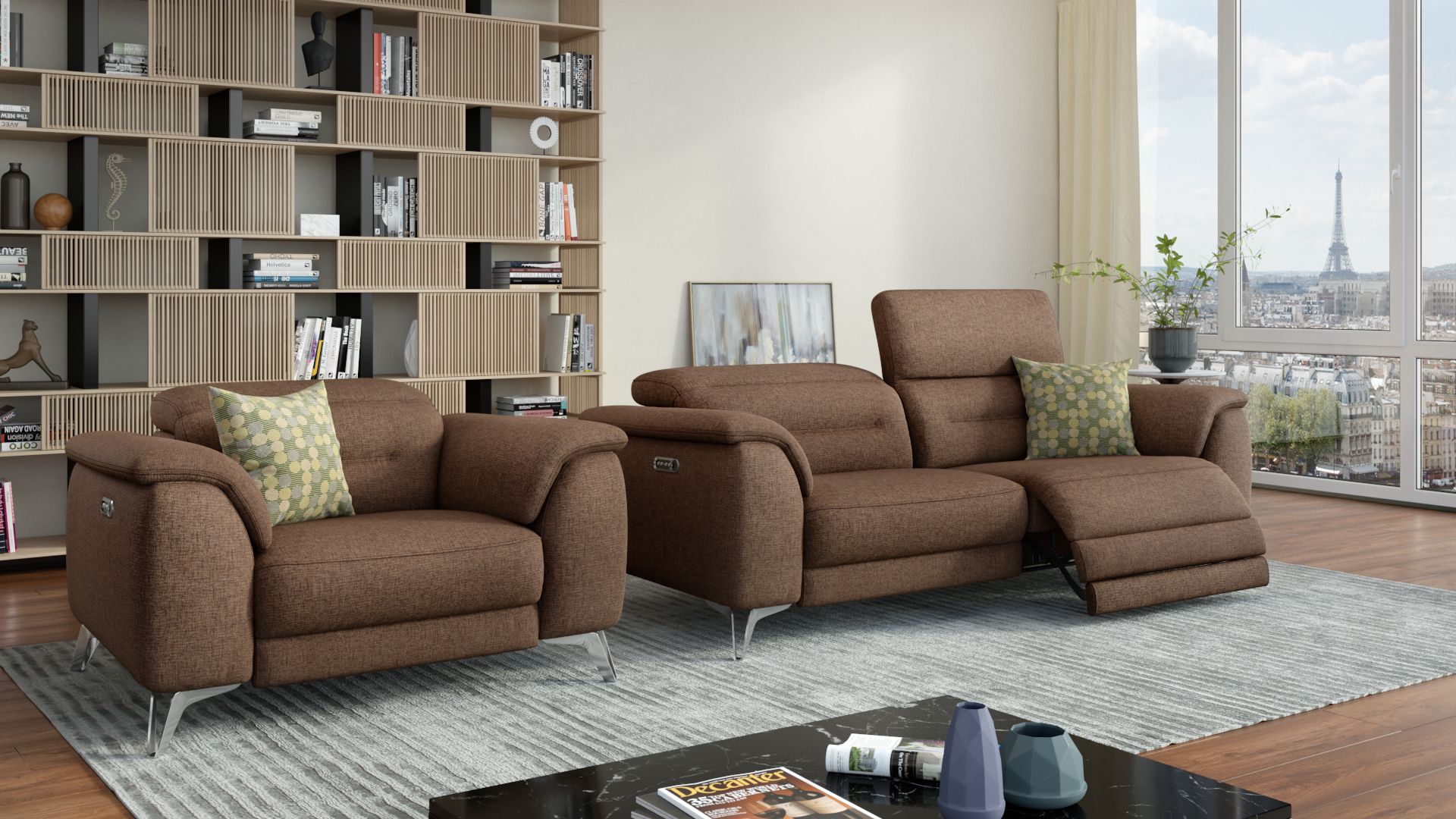 Stoff 3-Sitzer Sofa GANDINO