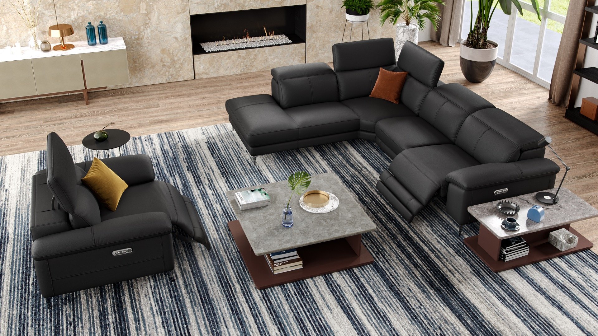 Leder Ecksofa SIENA