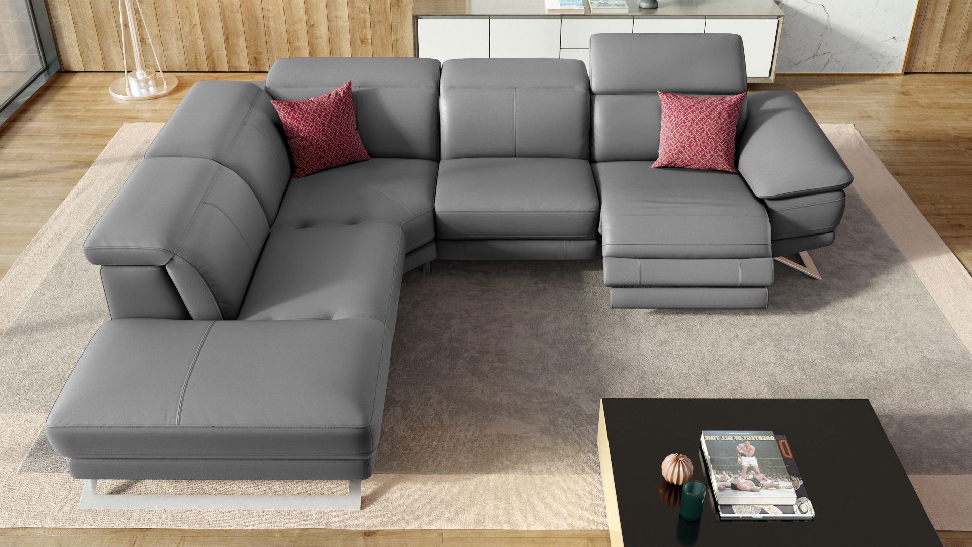 Leder Ecksofa FERRARA