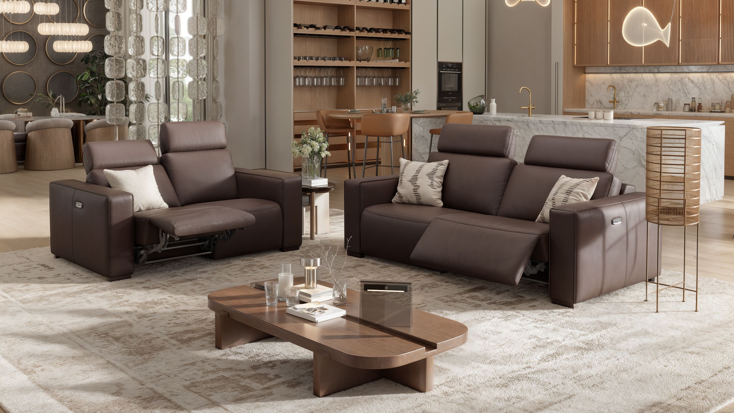 Leder 3-Sitzer Sofa BERGAMO