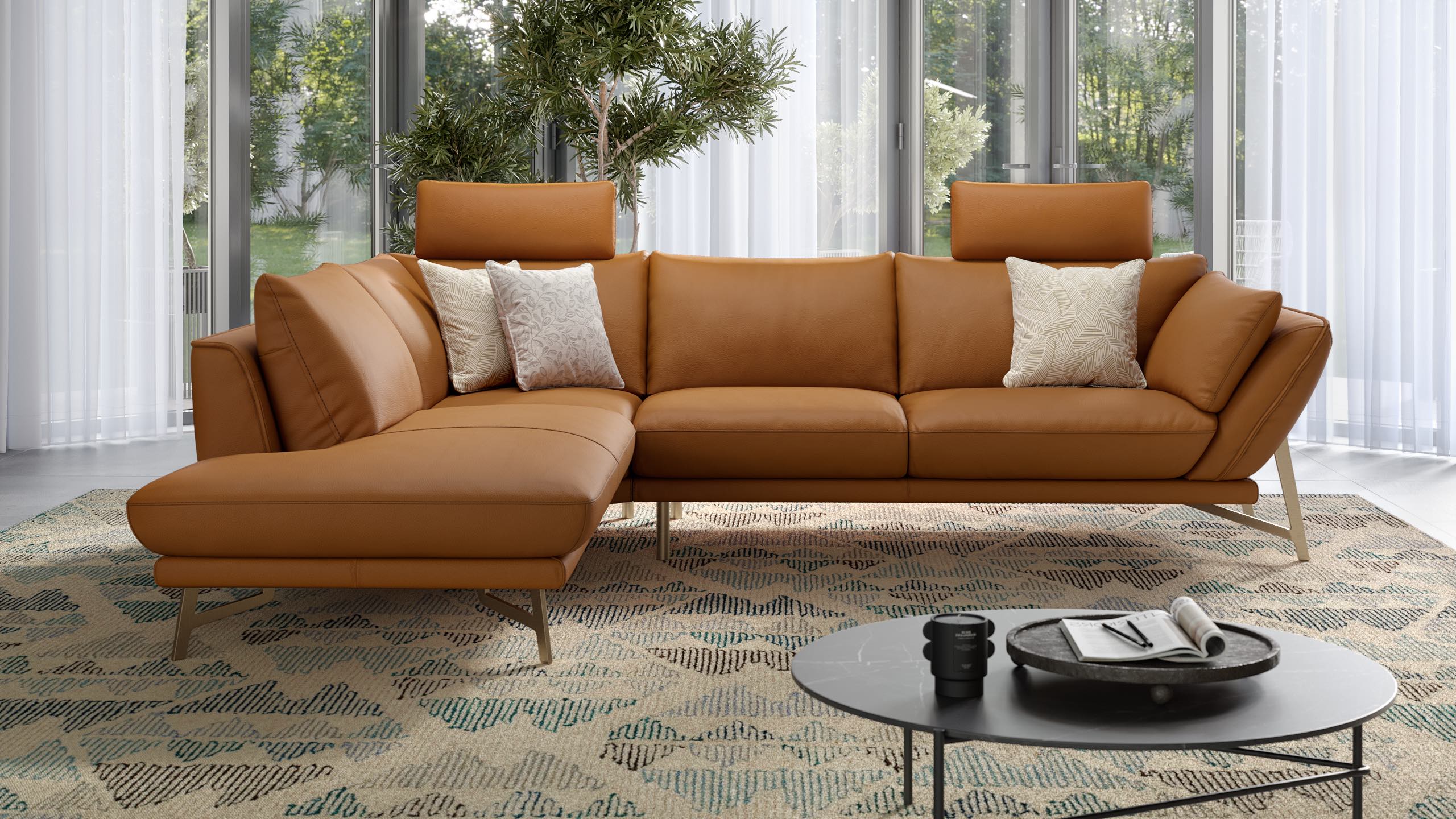 Leder Ecksofa ESTELLA