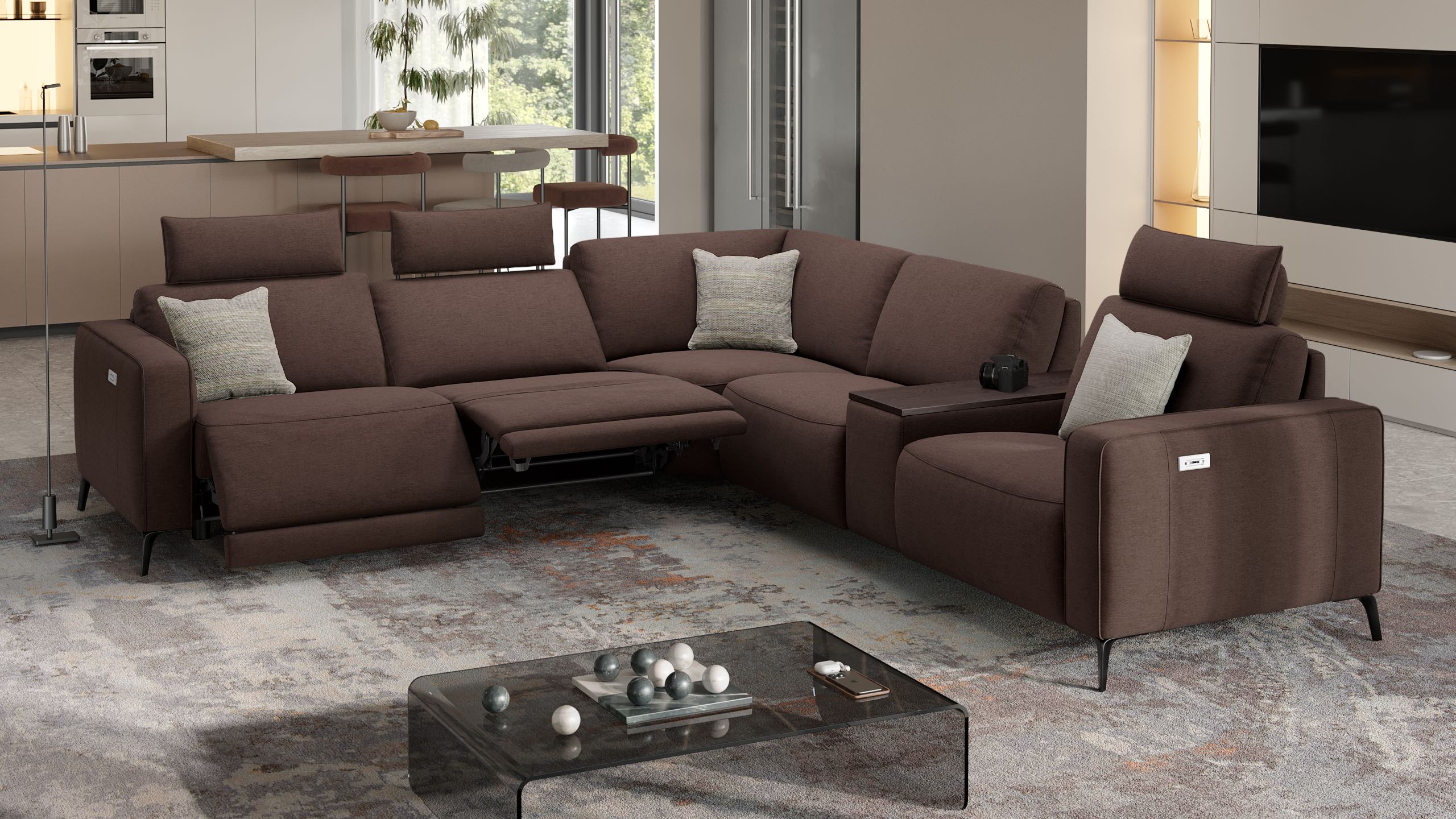 Stoff Ecksofa BARLETTA