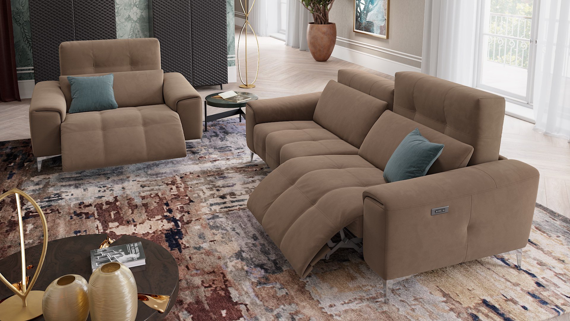 Stoff 3-Sitzer Sofa SALENTO