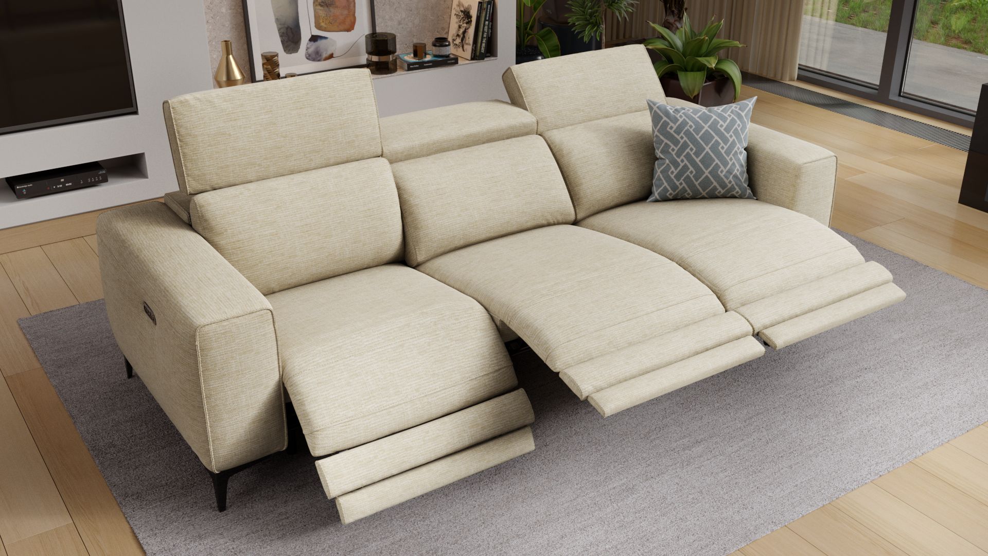 Stoff 3-Sitzer Sofa XXL CUPELLO