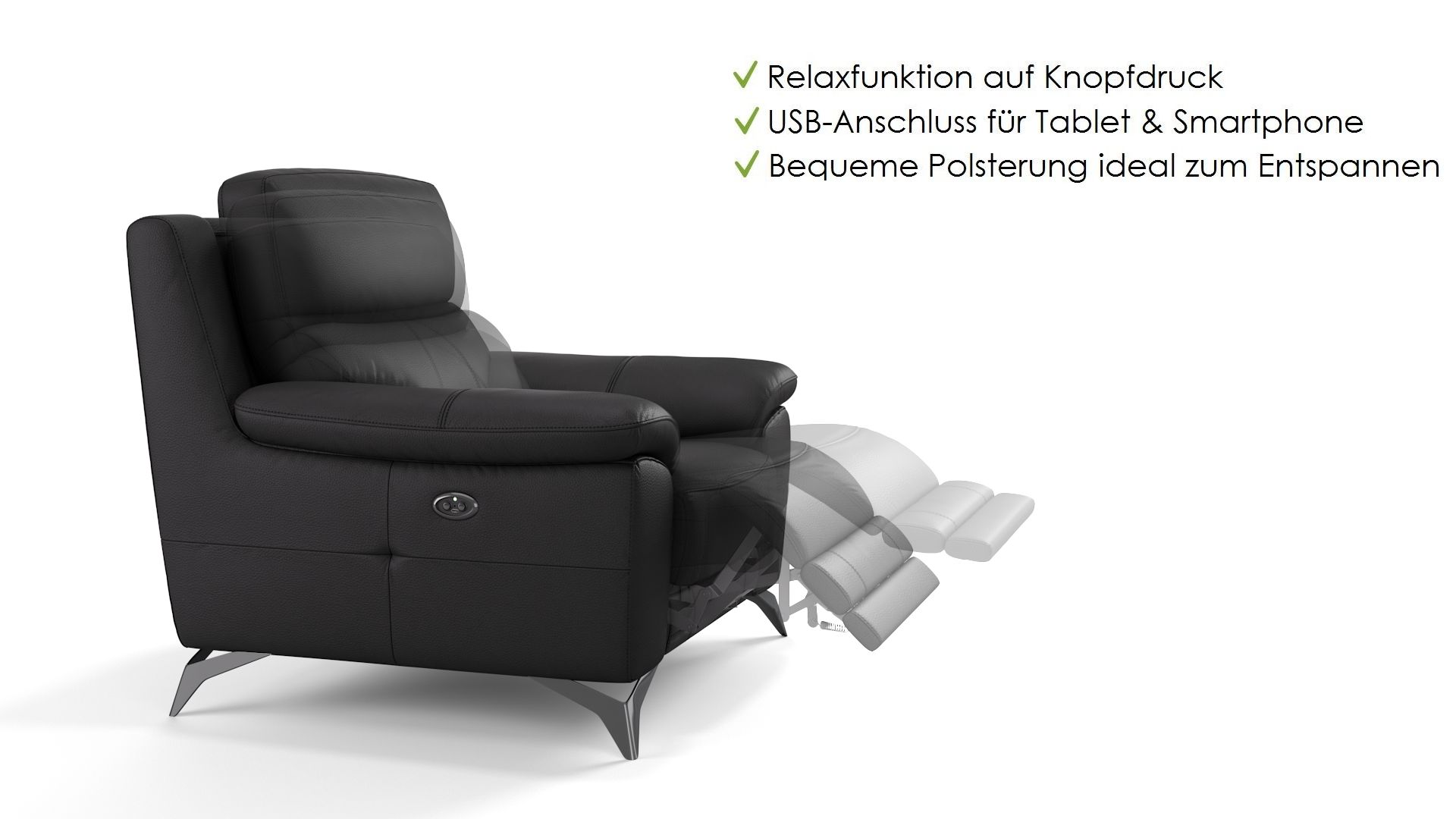 Leder 3-Sitzer Sofa LANTELLA