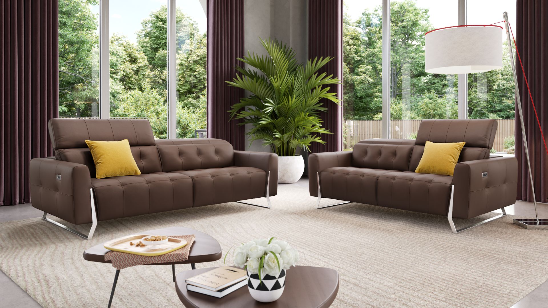 Leder 2-Sitzer Sofa CANEVA