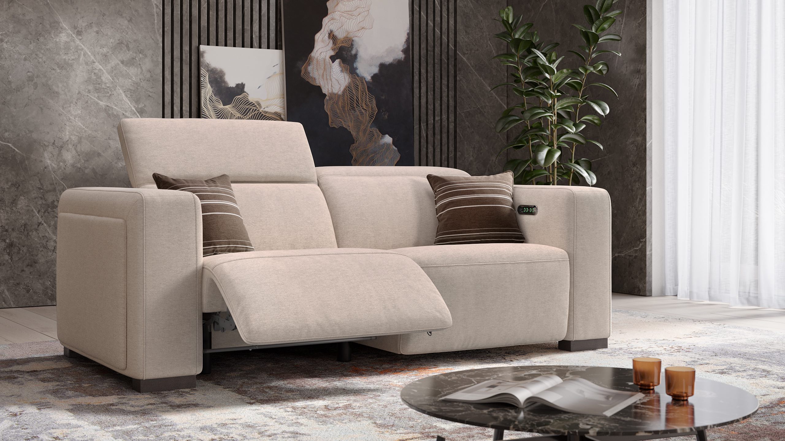 Stoff 2-Sitzer Sofa ANCONA