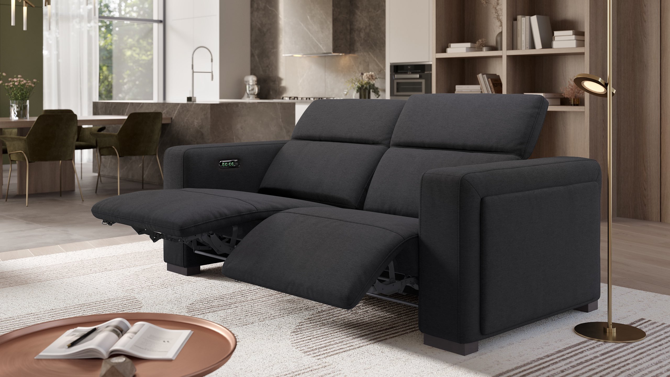 Stoff 2-Sitzer Sofa ANCONA