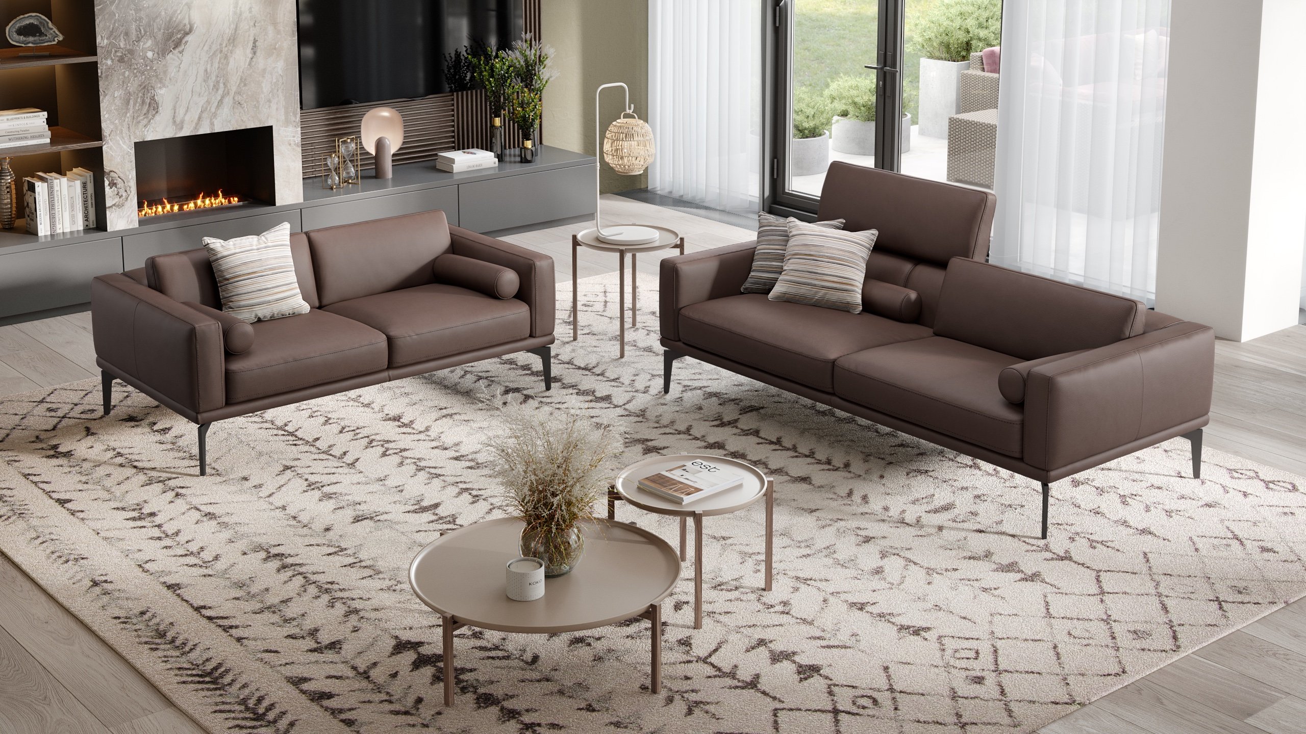 Leder 3-Sitzer Sofa SALERNO