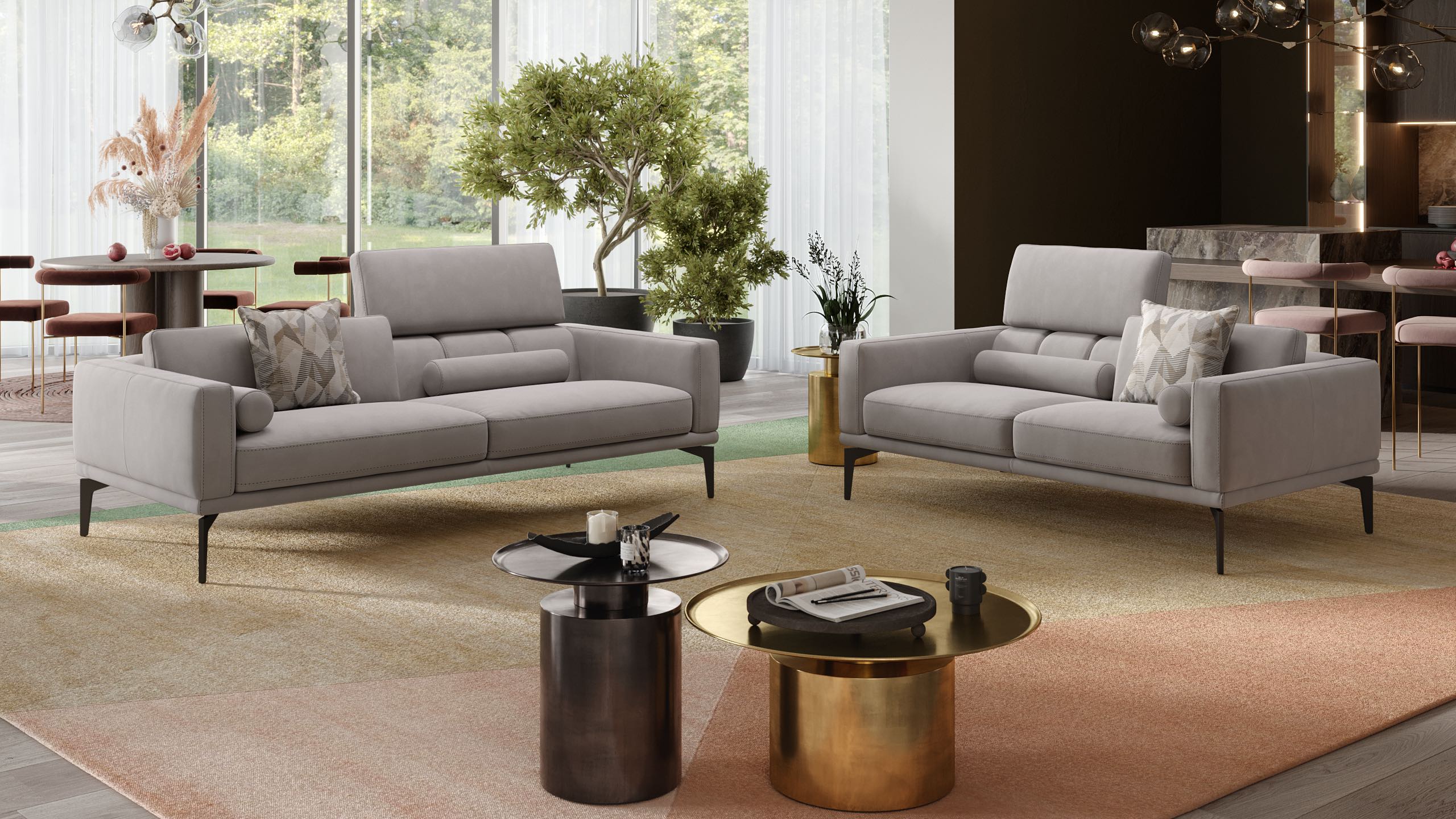 Stoff 2-Sitzer Sofa SALERNO