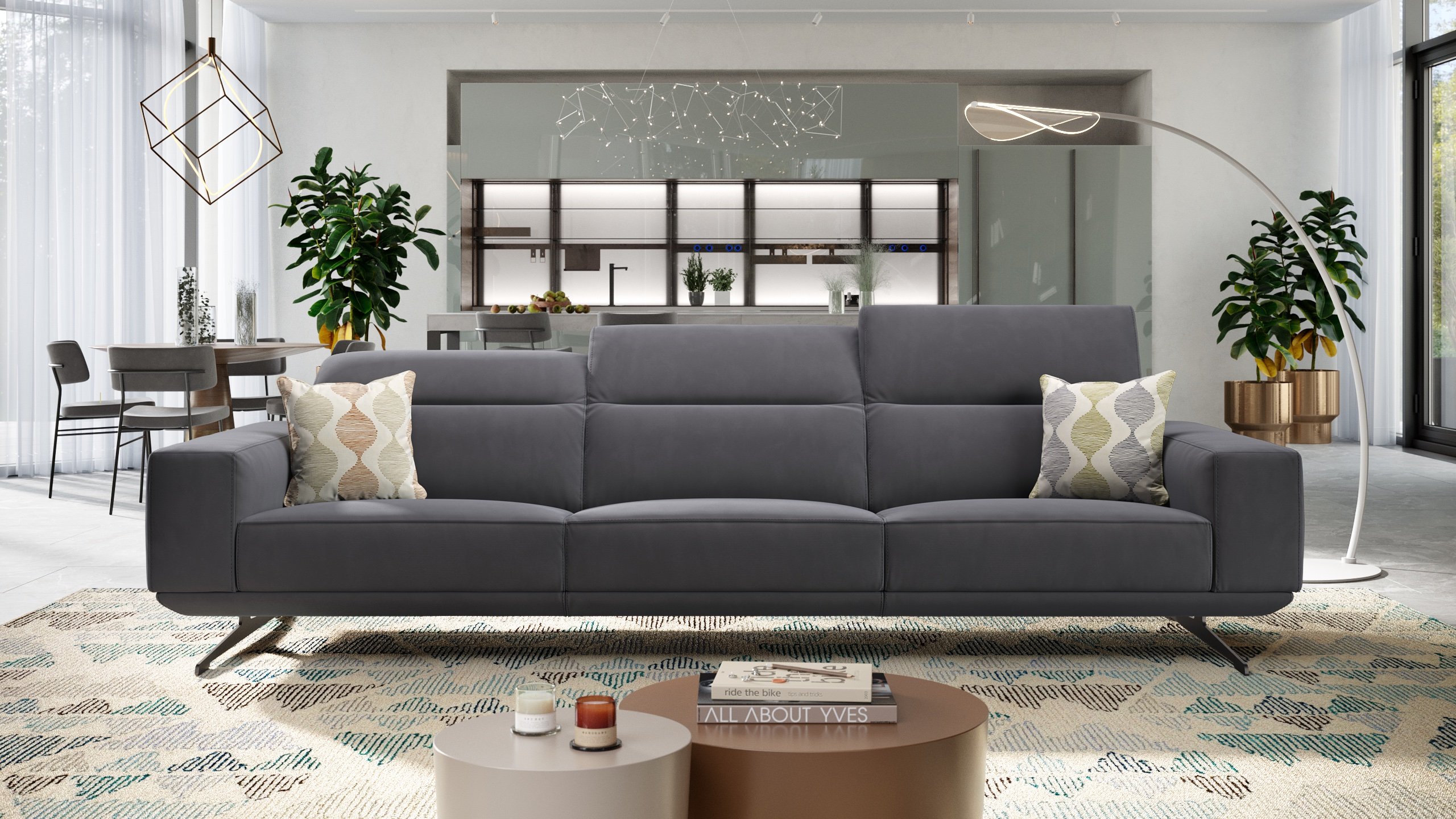 Stoff 3-Sitzer Sofa XXL MERANO