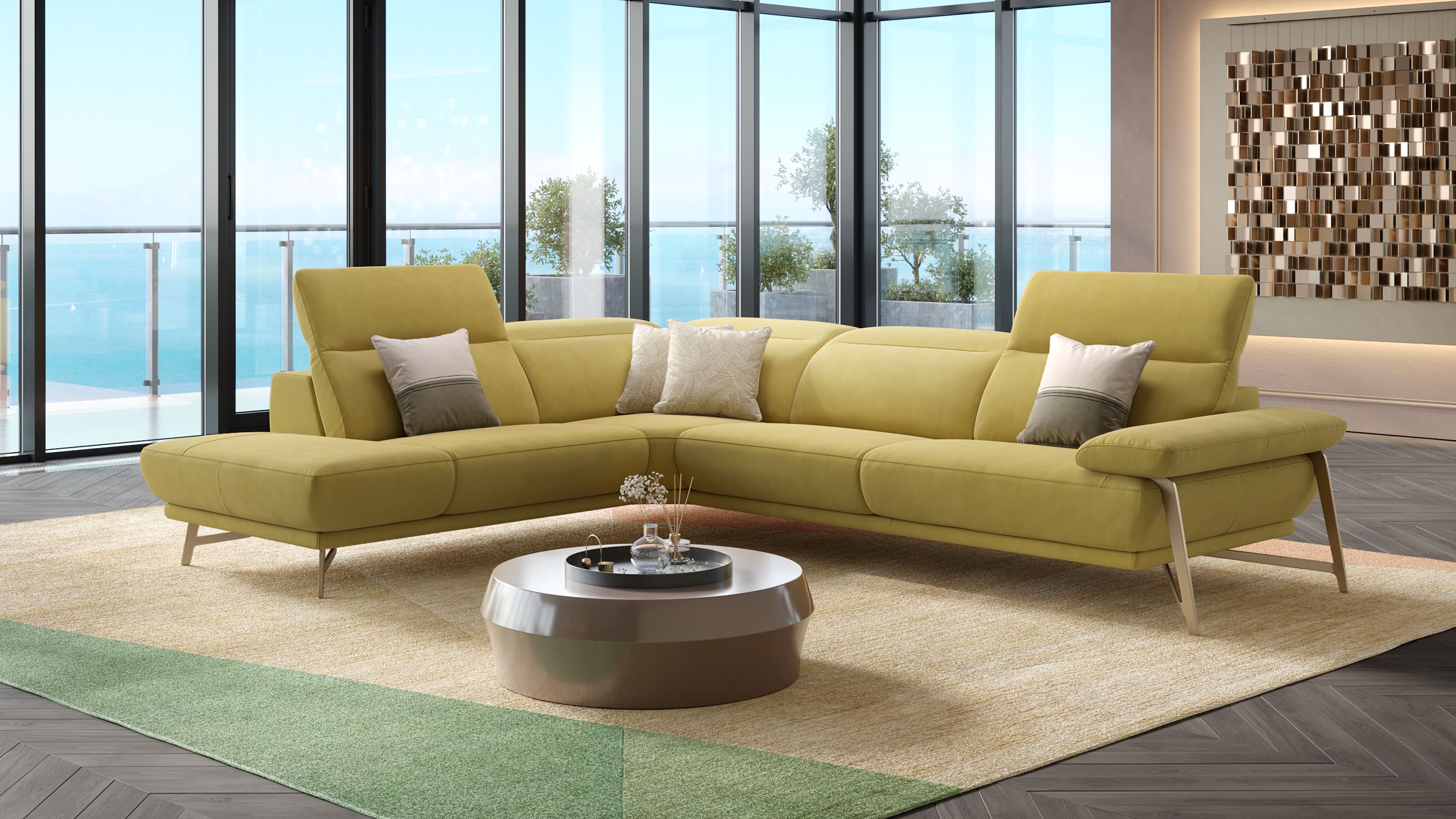 Stoff Ecksofa BIANCO