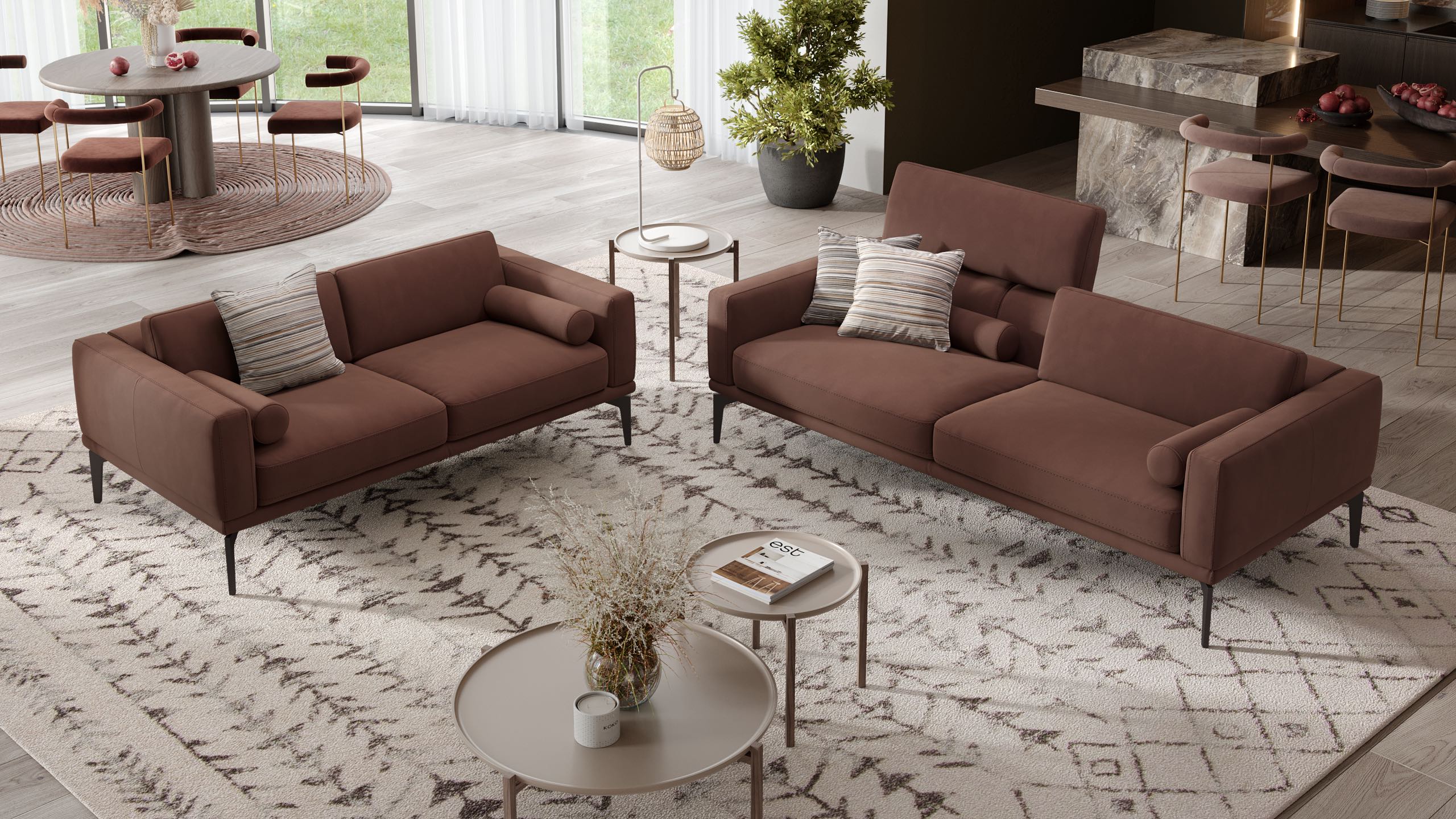 Stoff 3-Sitzer Sofa SALERNO