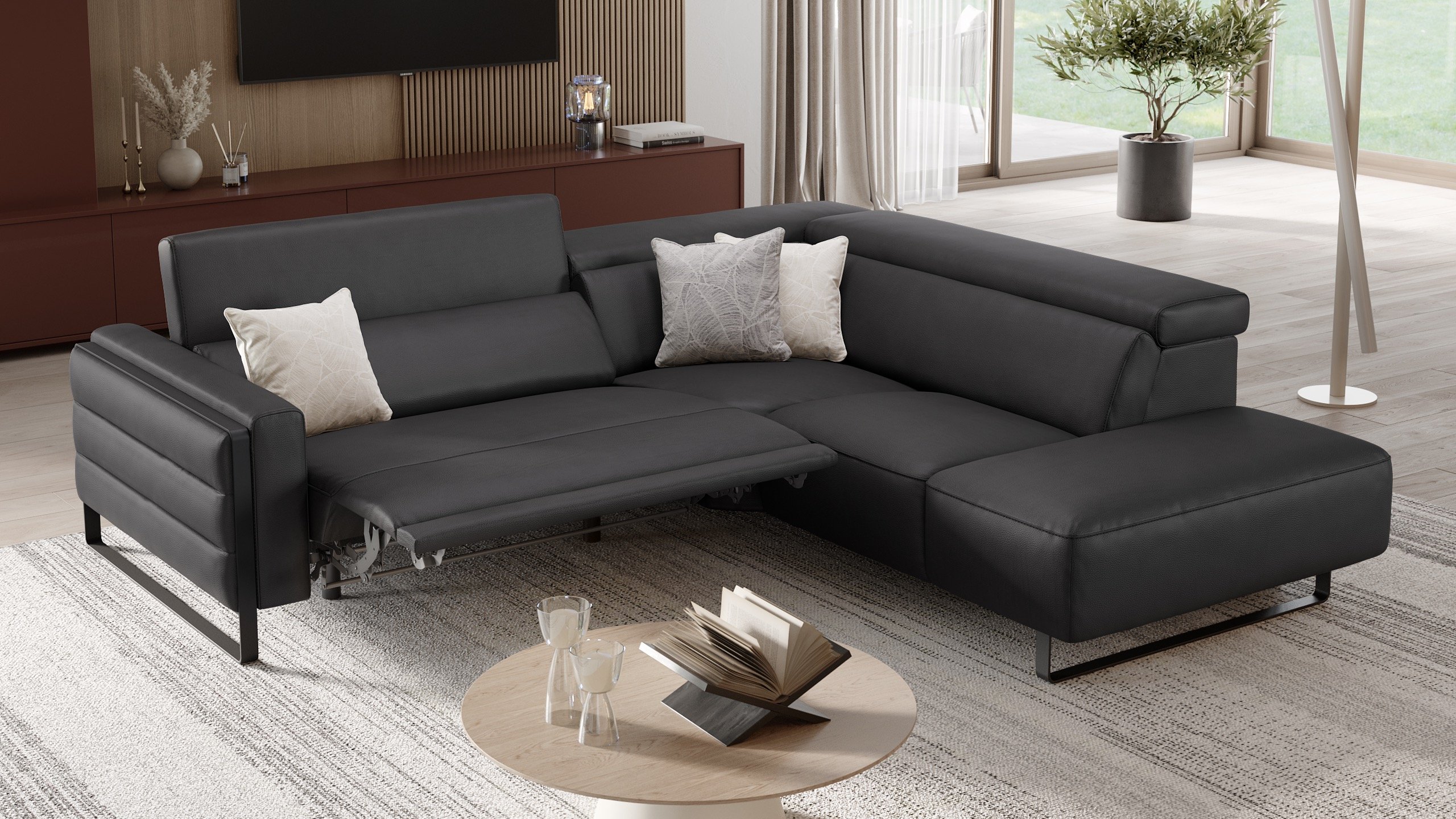 Leder Ecksofa DELTONA