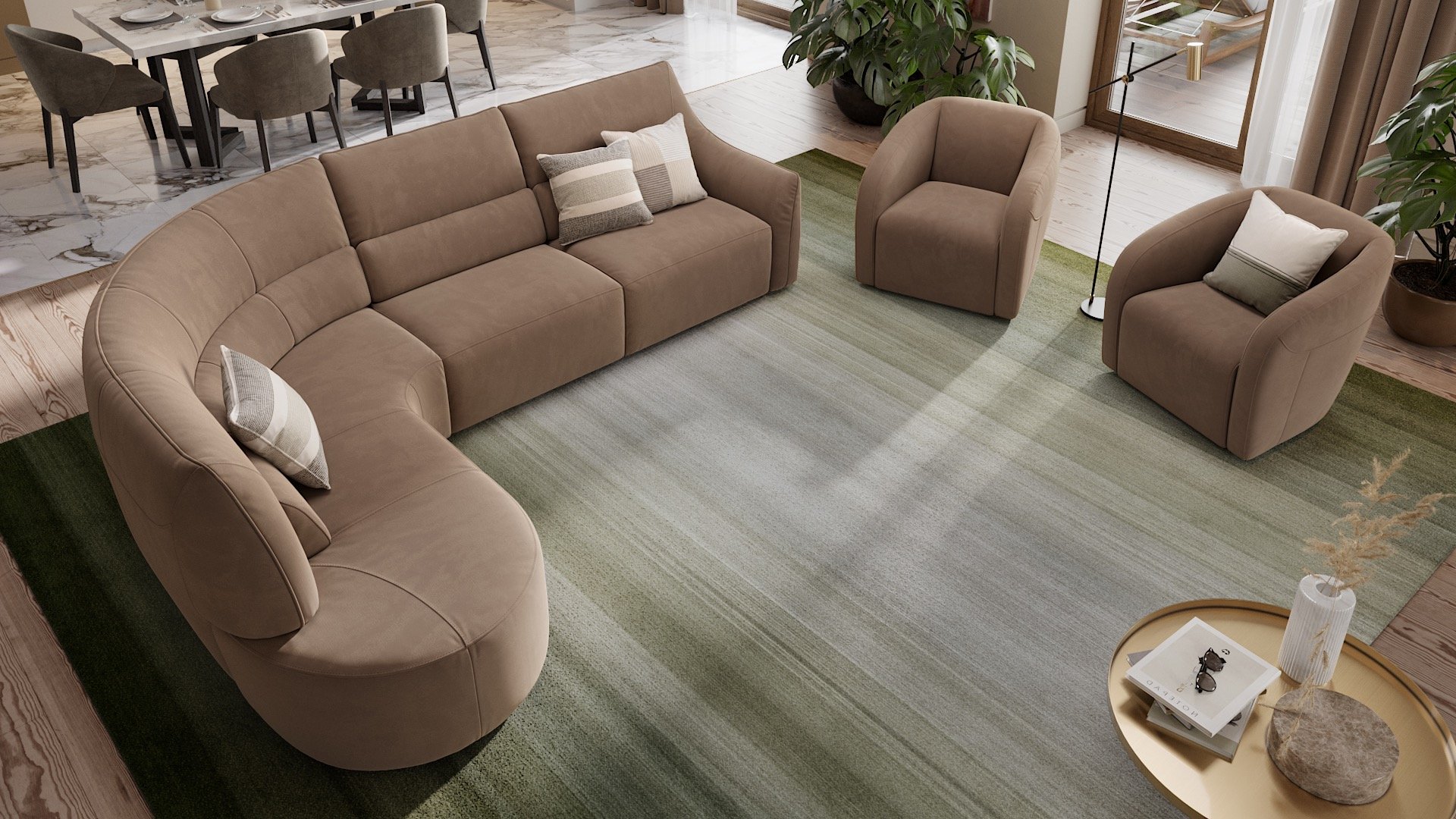 Stoff Ecksofa PESARO