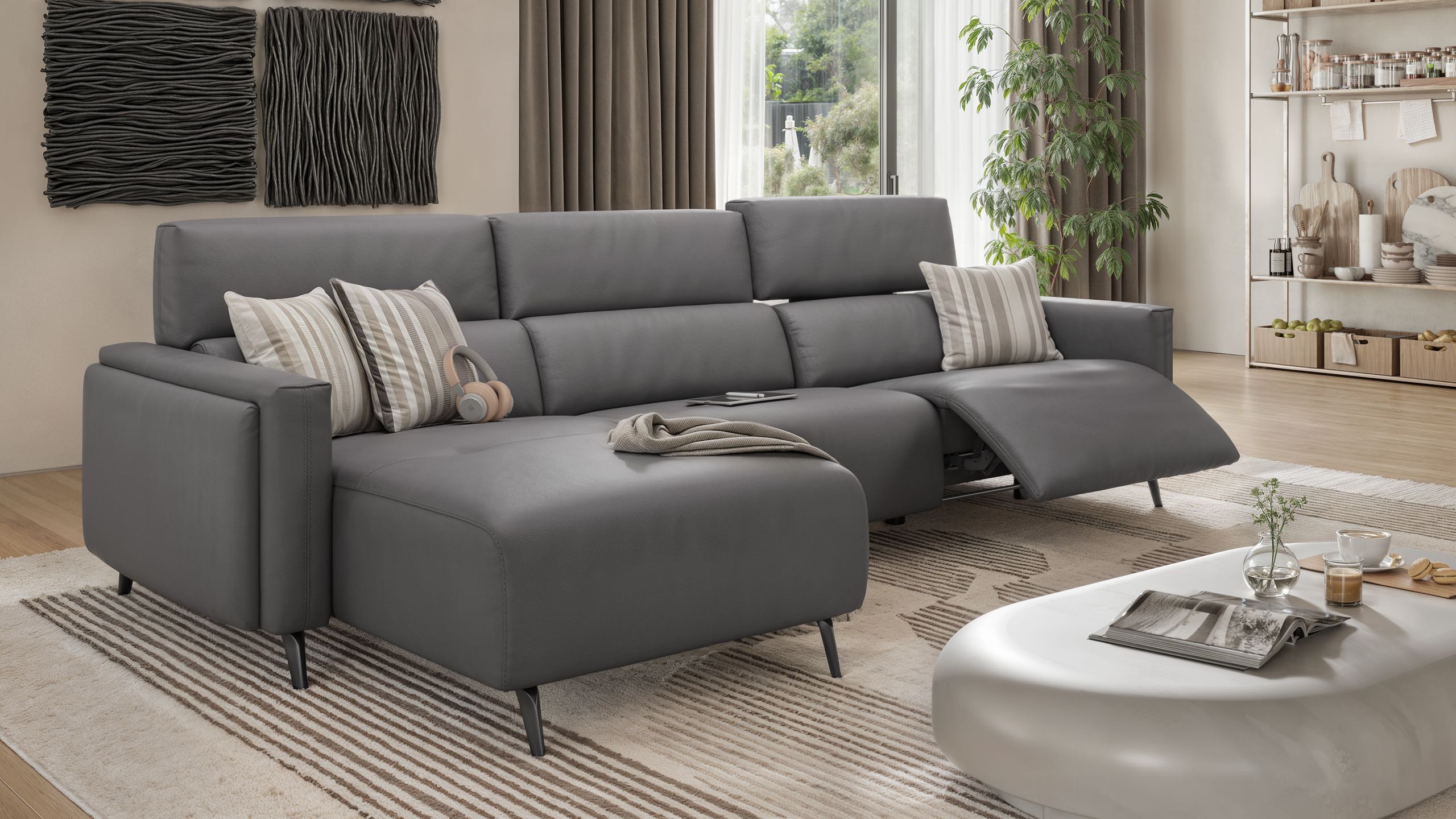 Leder Ecksofa AVELLA