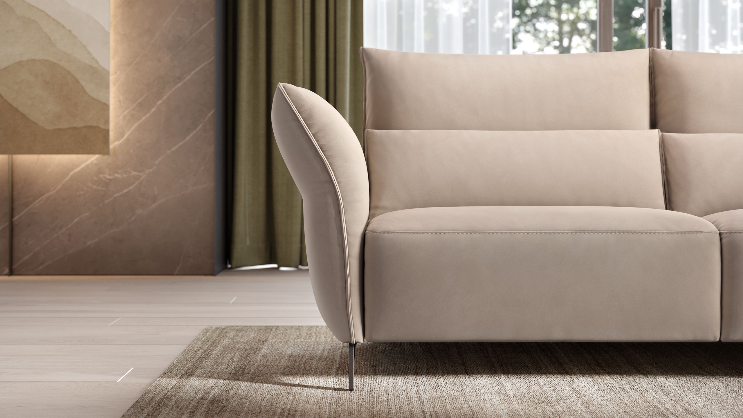 Stoff Ecksofa CUNEO