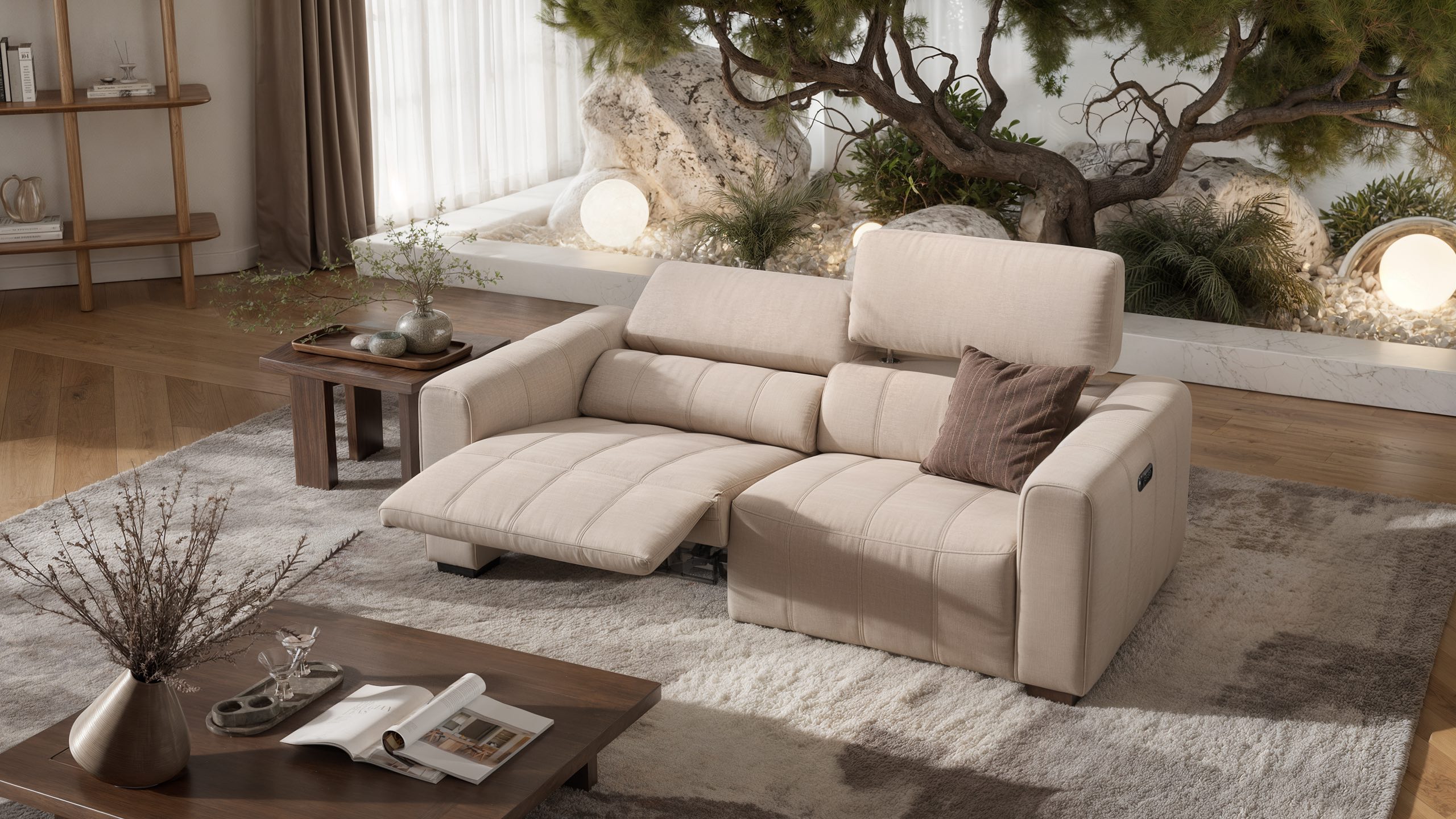 Stoff 3-Sitzer Sofa MALIBU