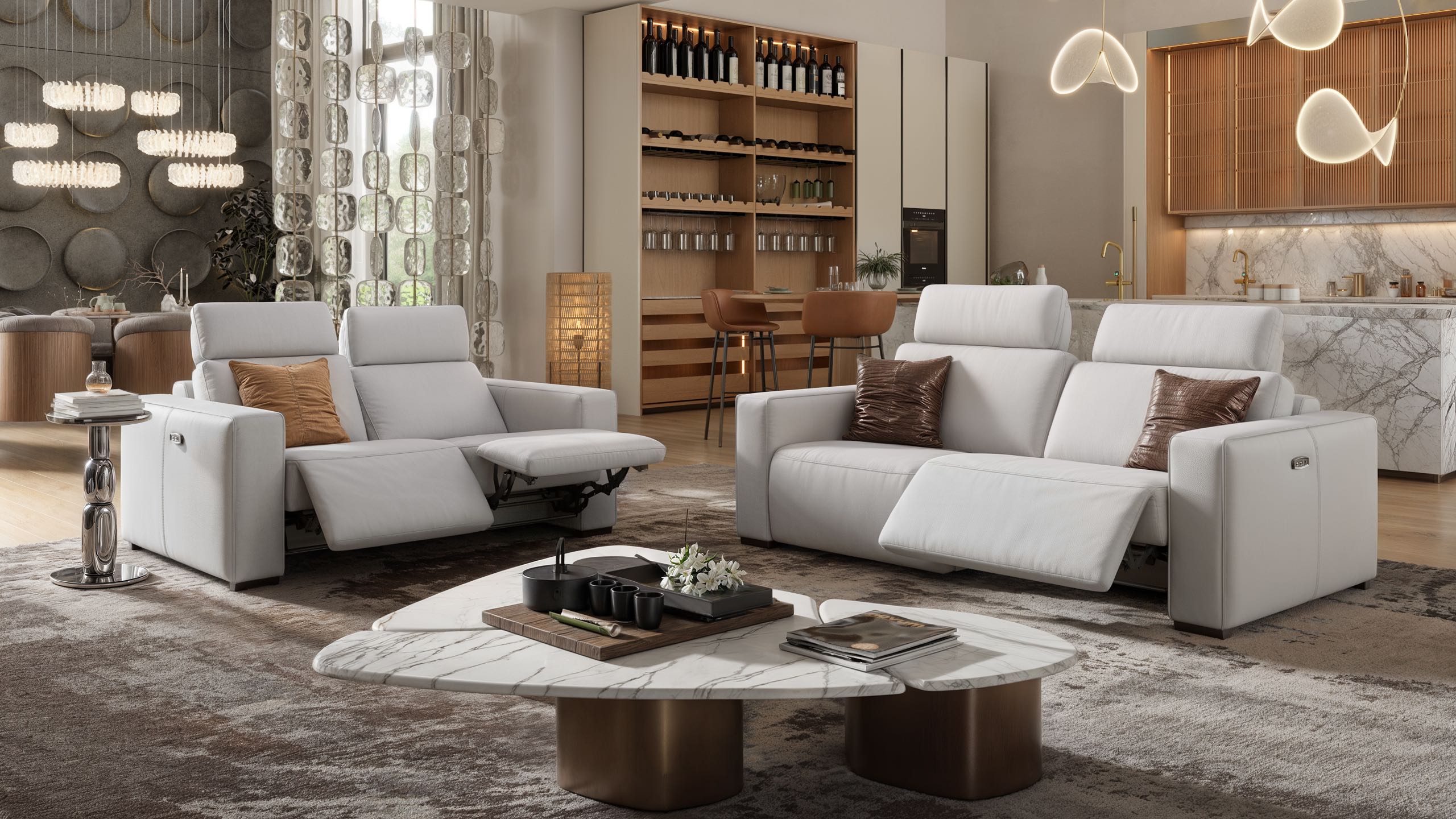 Leder 3-Sitzer Sofa BERGAMO