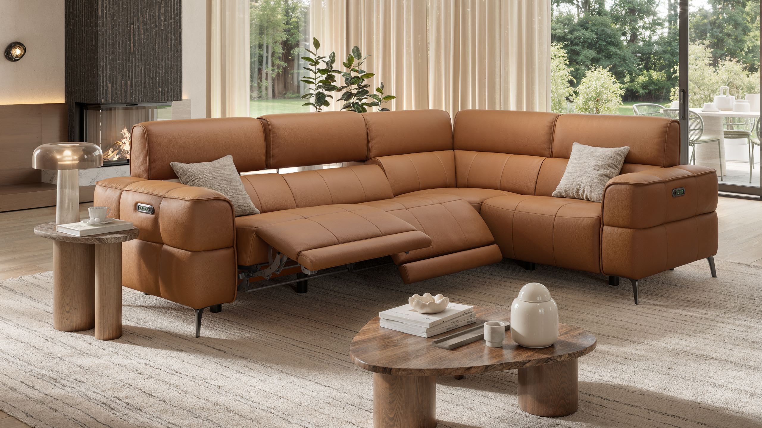 Leder Ecksofa MEZZANO