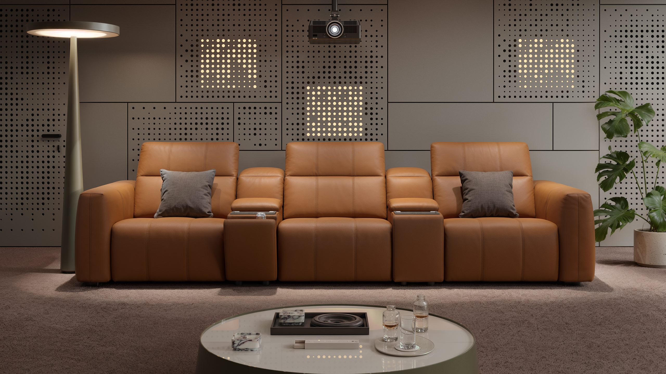 Leder 3-Sitzer Kinosofa FLORIDA