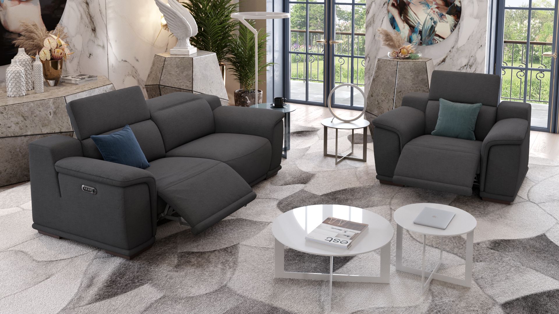 Stoff 2-Sitzer Sofa MONTEFINO