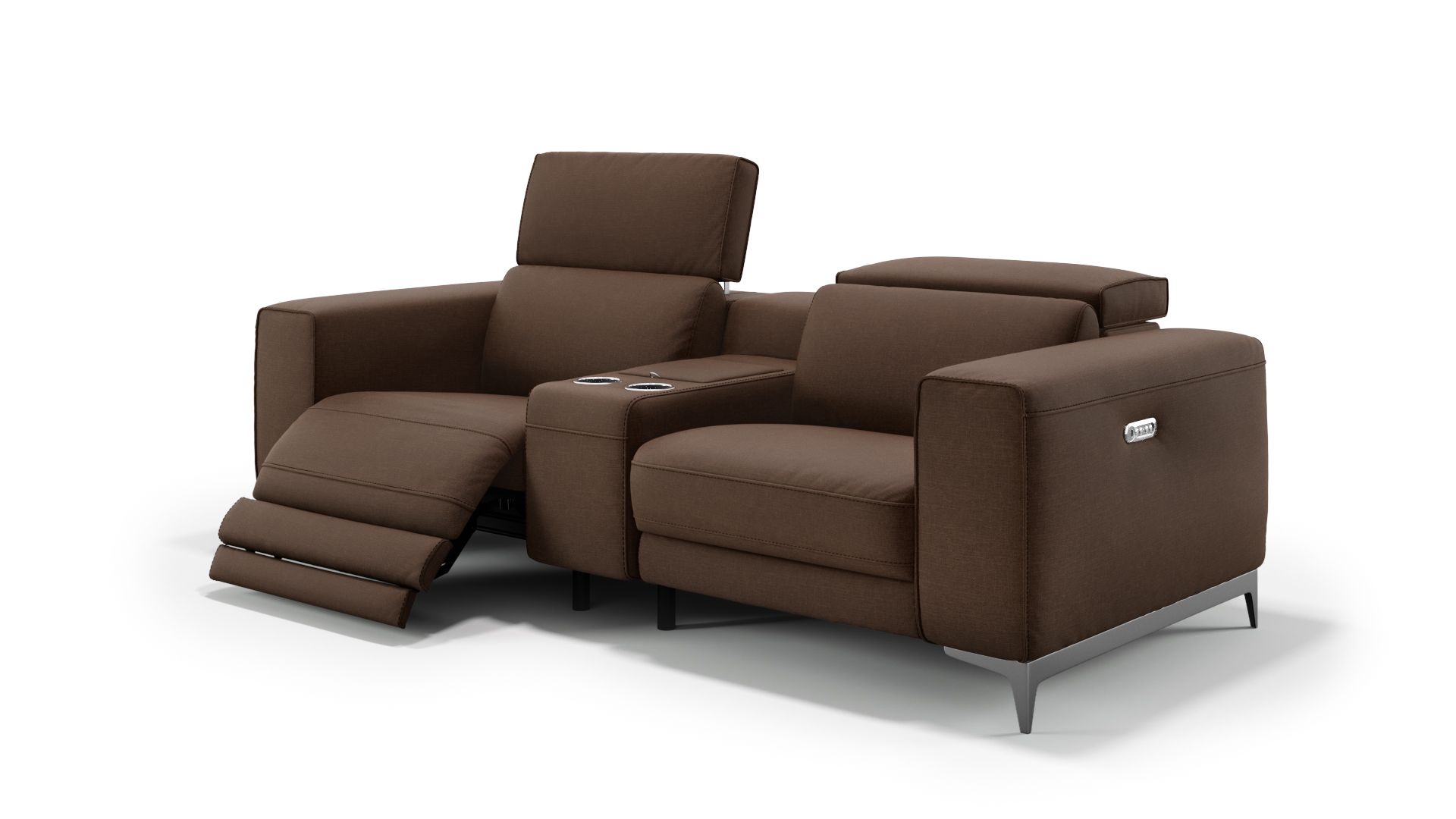 Stoff 2-Sitzer Kinosofa mit einer Mittelkonsole CUPELLO