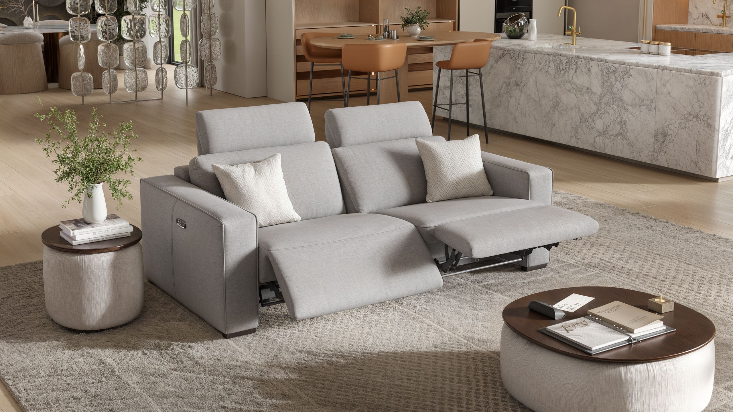 Stoff 3-Sitzer Sofa BERGAMO