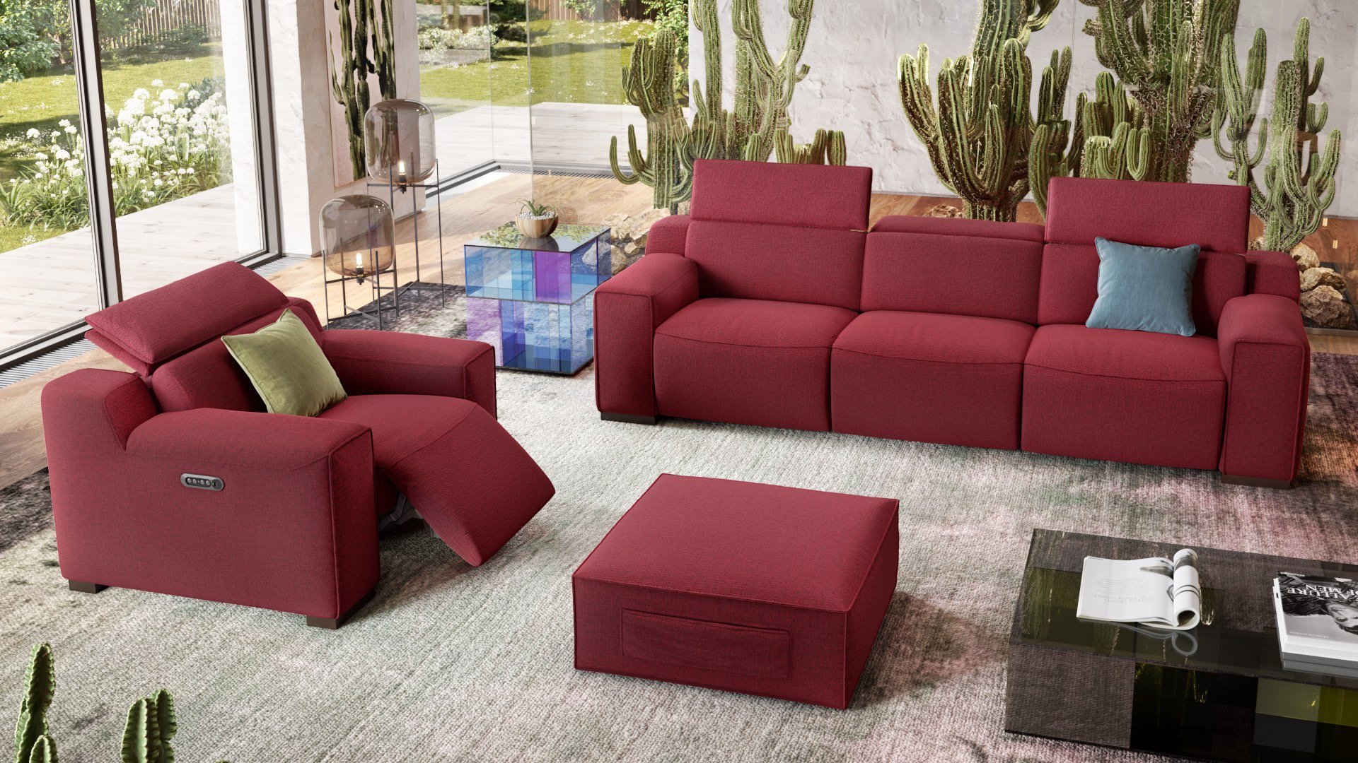 Stoff 3-Sitzer Sofa XXL LORETO