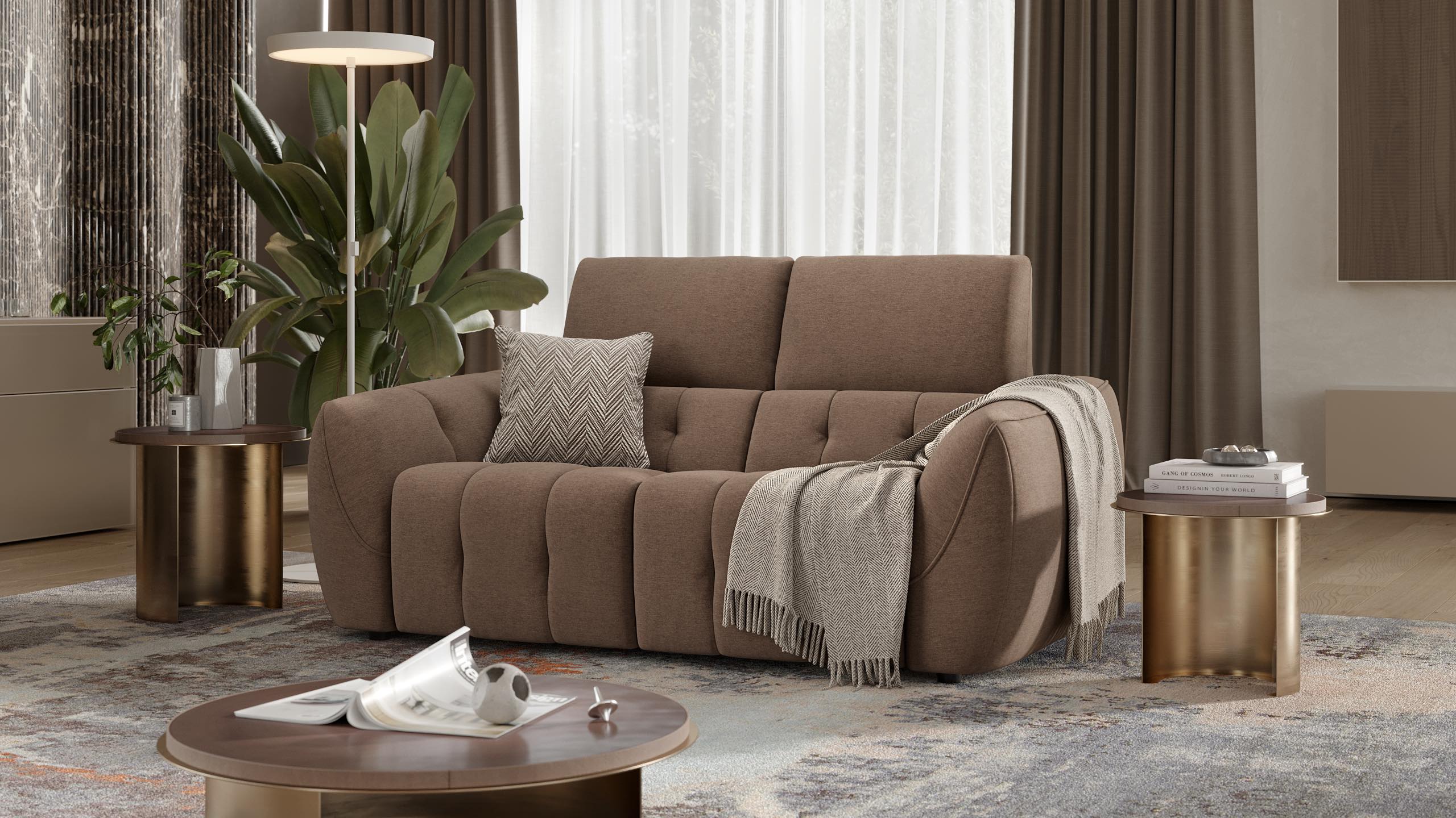 Stoff 2-Sitzer Sofa CEPRANO