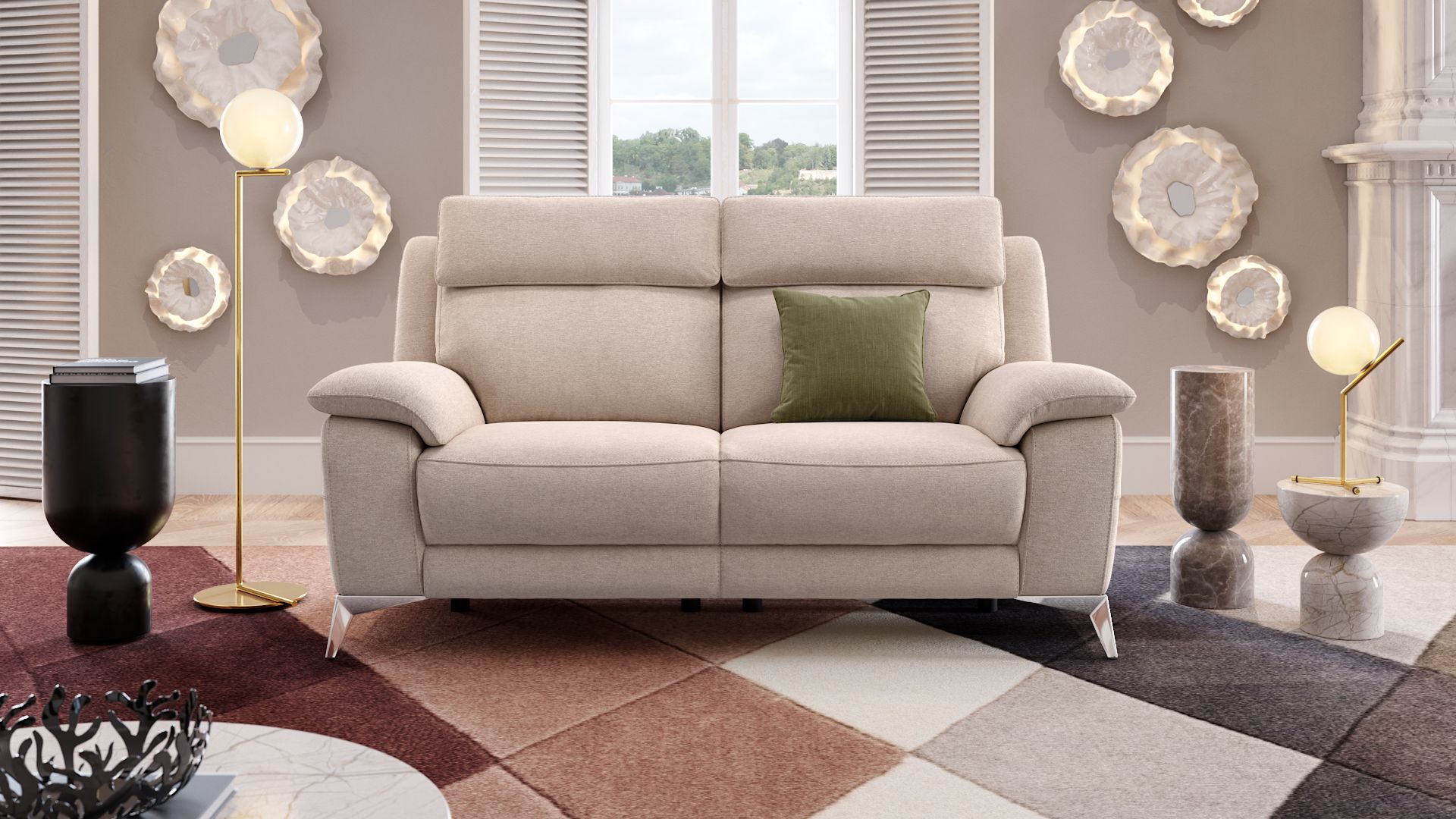 Stoff 2-Sitzer Sofa ALIANO