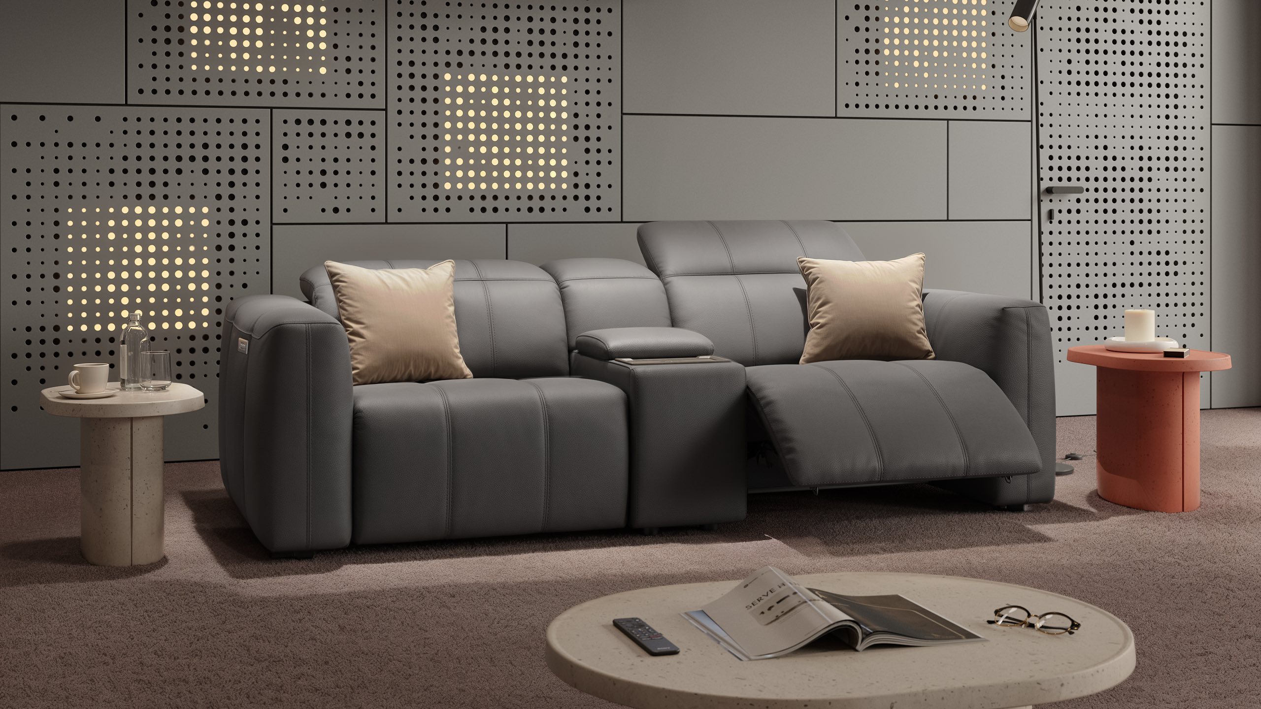 Leder 2-Sitzer Kinosofa FLORIDA