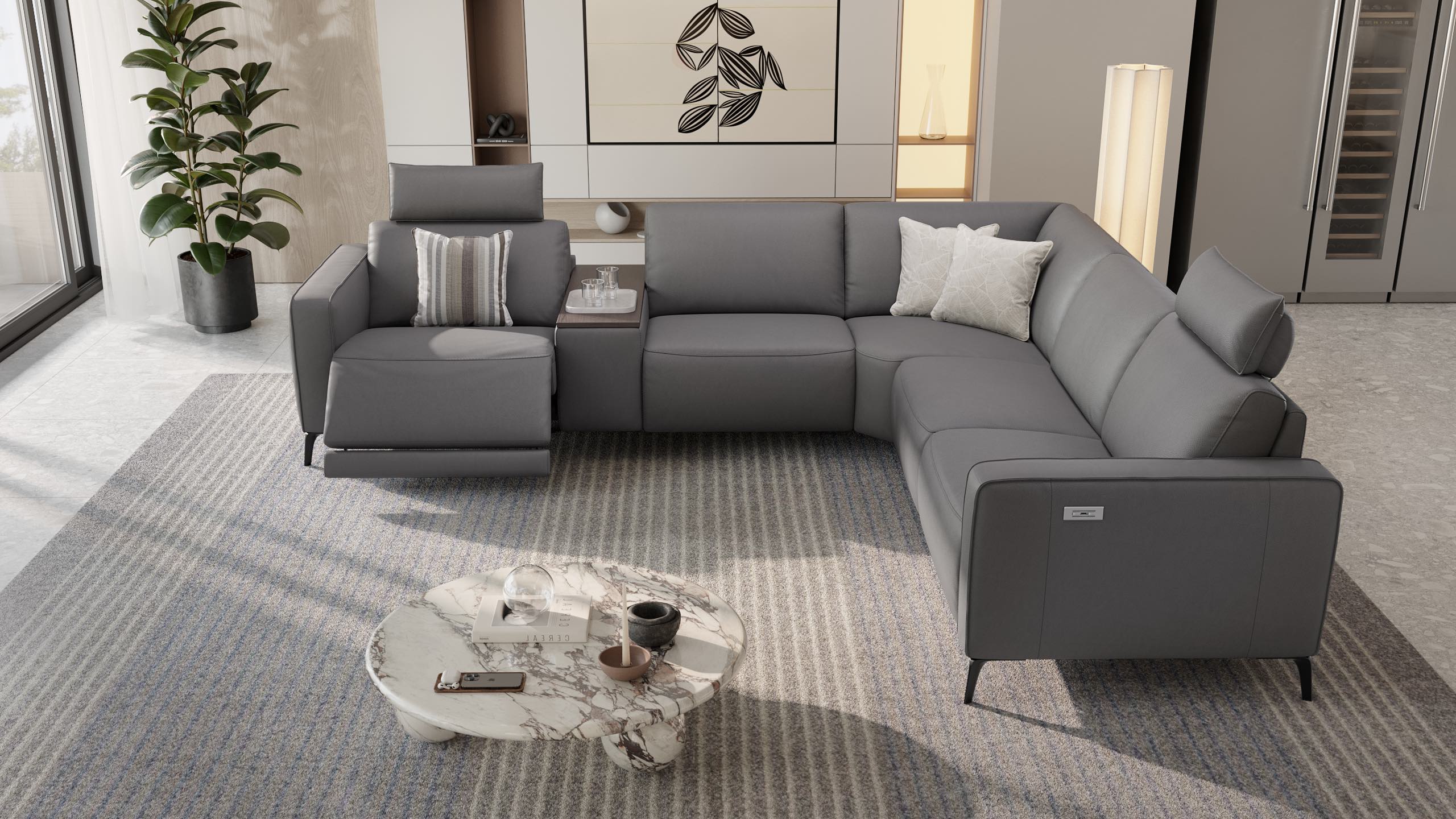 Leder Ecksofa BARLETTA