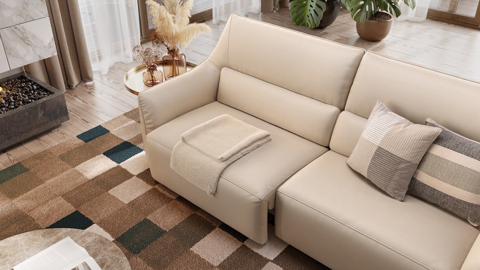 Leder Ecksofa PESARO