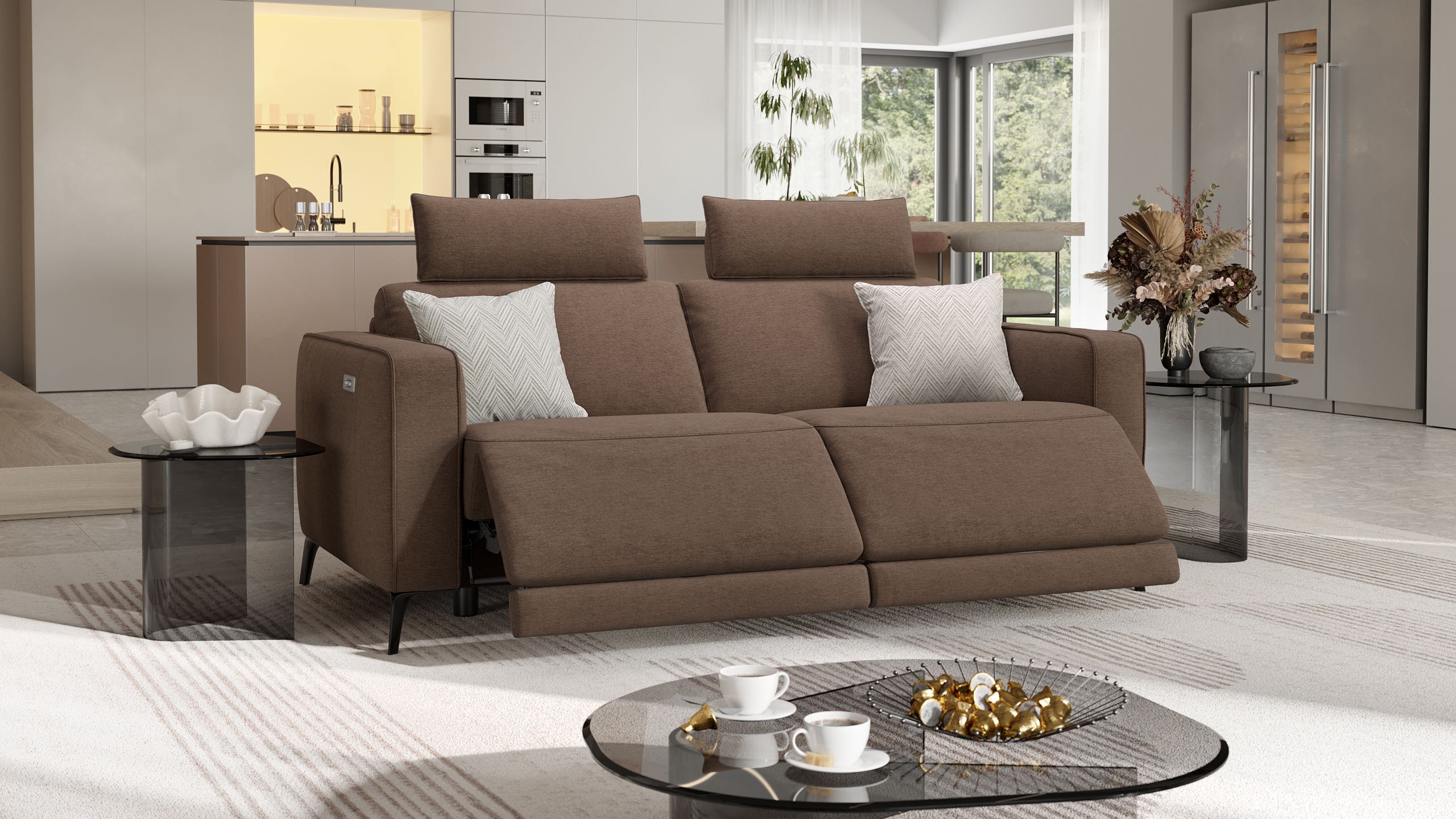 Stoff 3-Sitzer Sofa BARLETTA