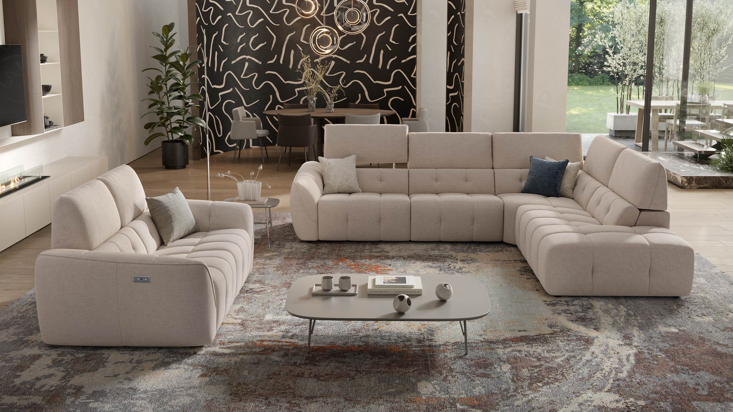 Stoff 2-Sitzer Sofa CEPRANO