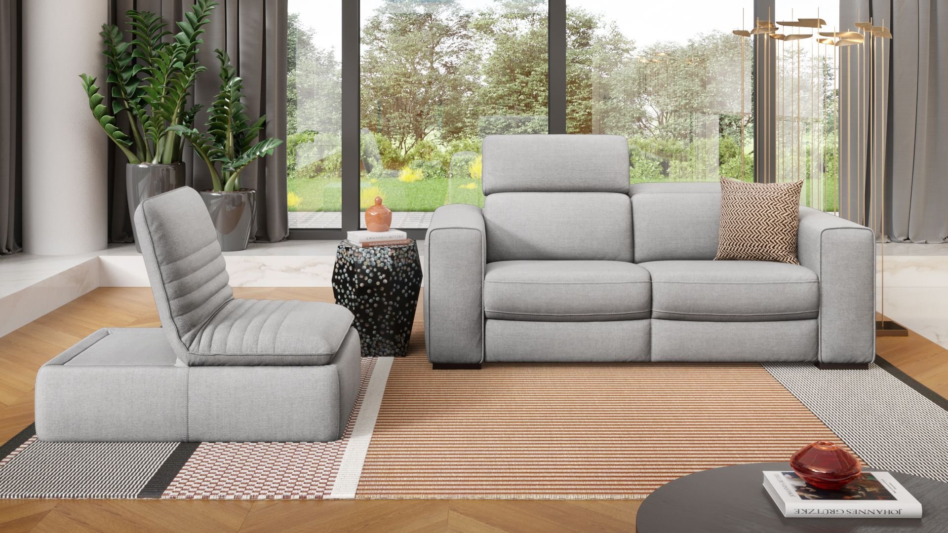 Stoff 2-Sitzer Sofa BOVINO