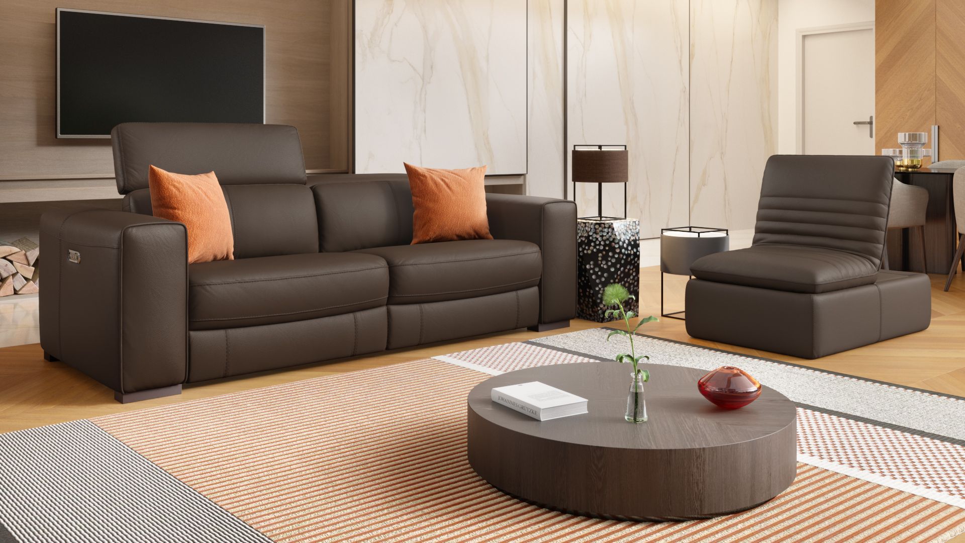 Leder 3-Sitzer Sofa BOVINO