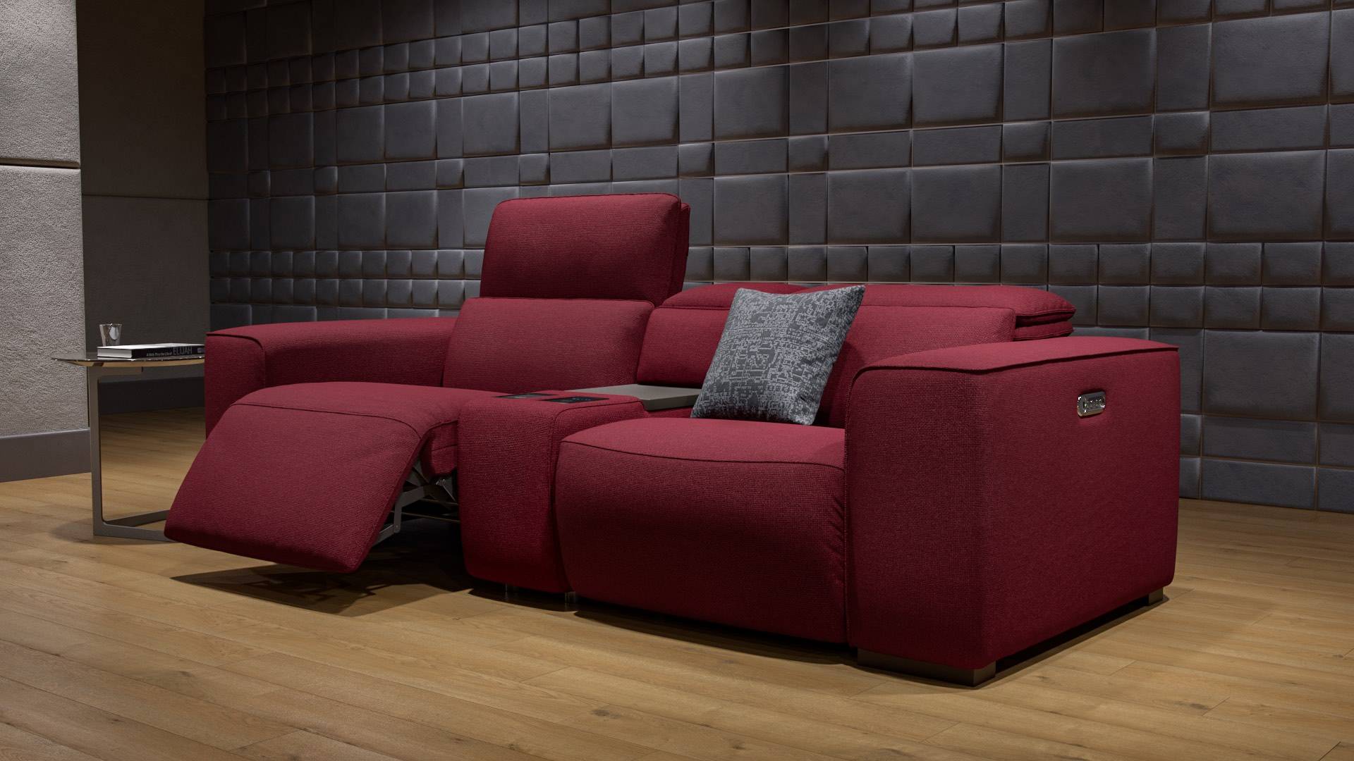 Kinosofa mit Relaxfunktion 2Sitzer Stoffcouch Sofanella