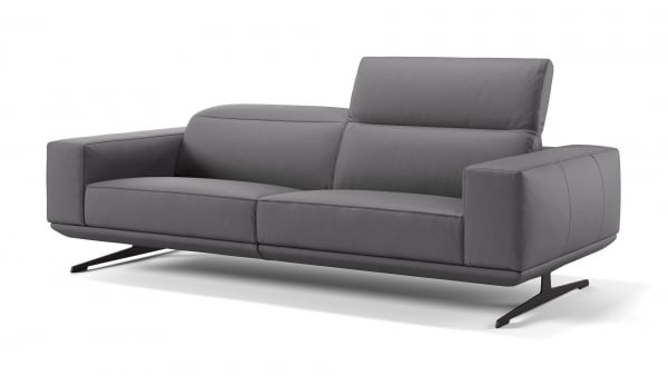 3er Designsofa mit Lederbezug | Sofanella