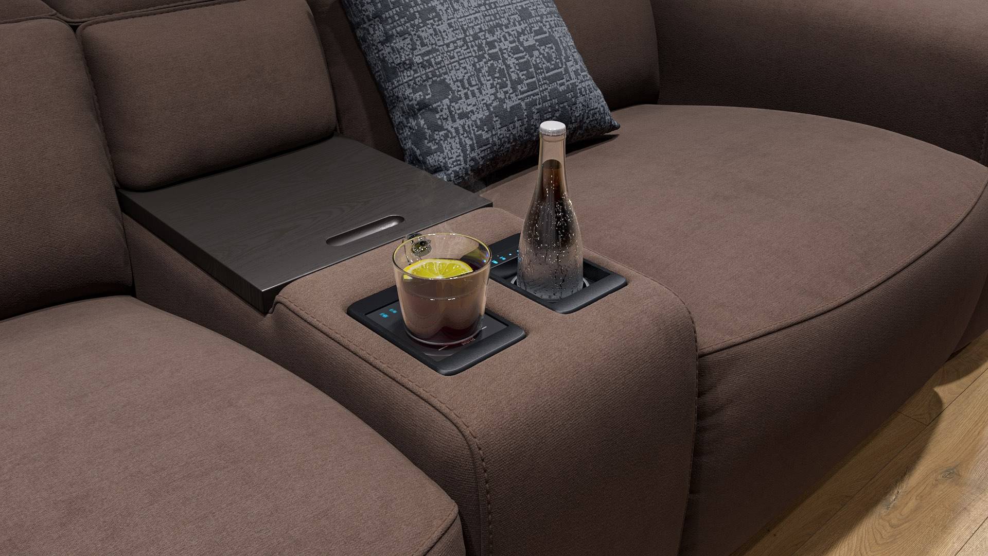 Stoff 2-Sitzer Kinosofa mit einer Mittelkonsole BINETTO