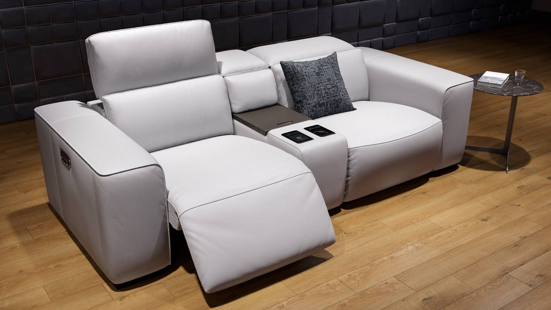 Kinositze in Rindsleder 2Sitzer Ledersofa Sofanella