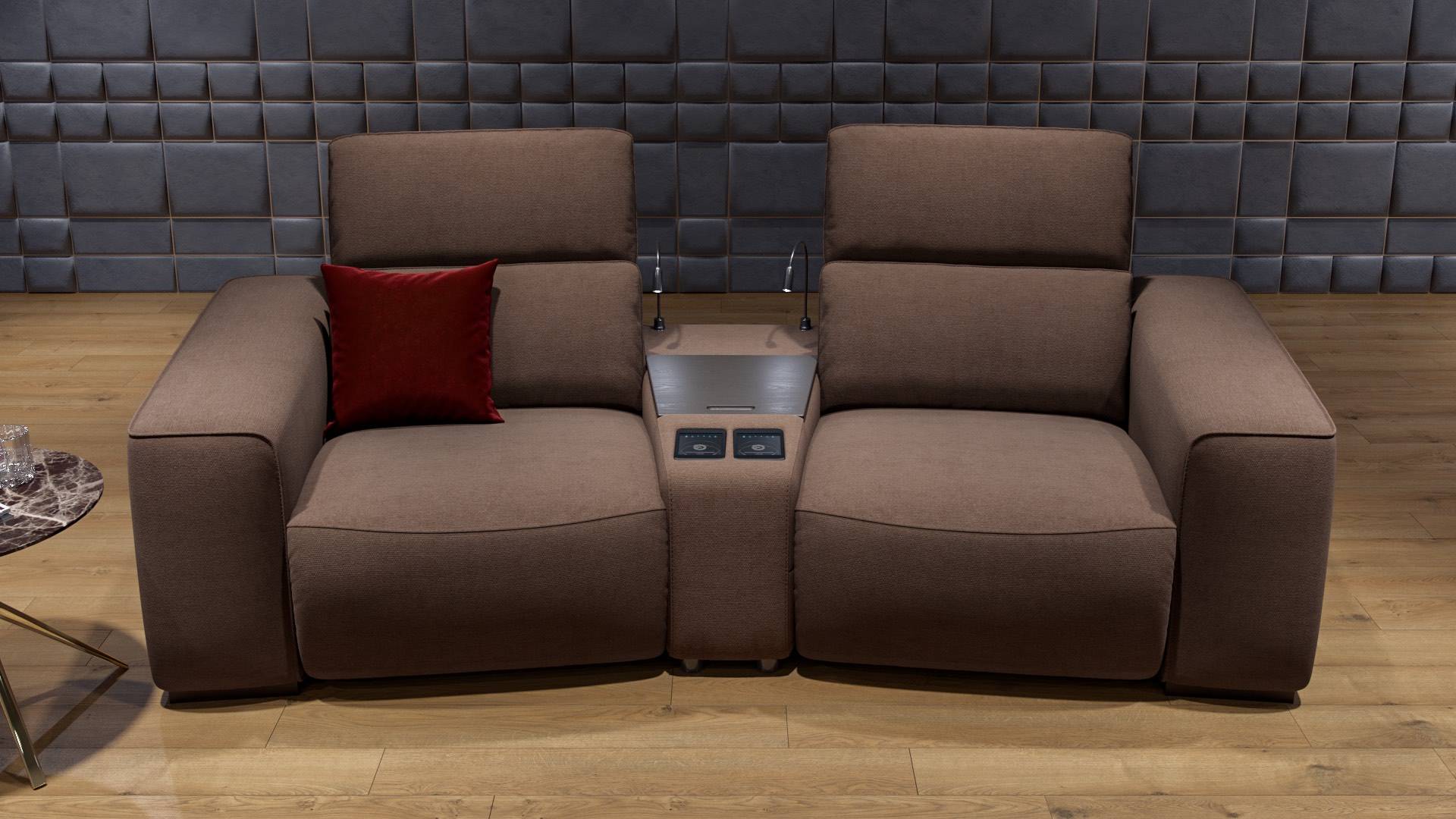 Kinosofa mit Relaxfunktion 2Sitzer Stoffcouch Sofanella