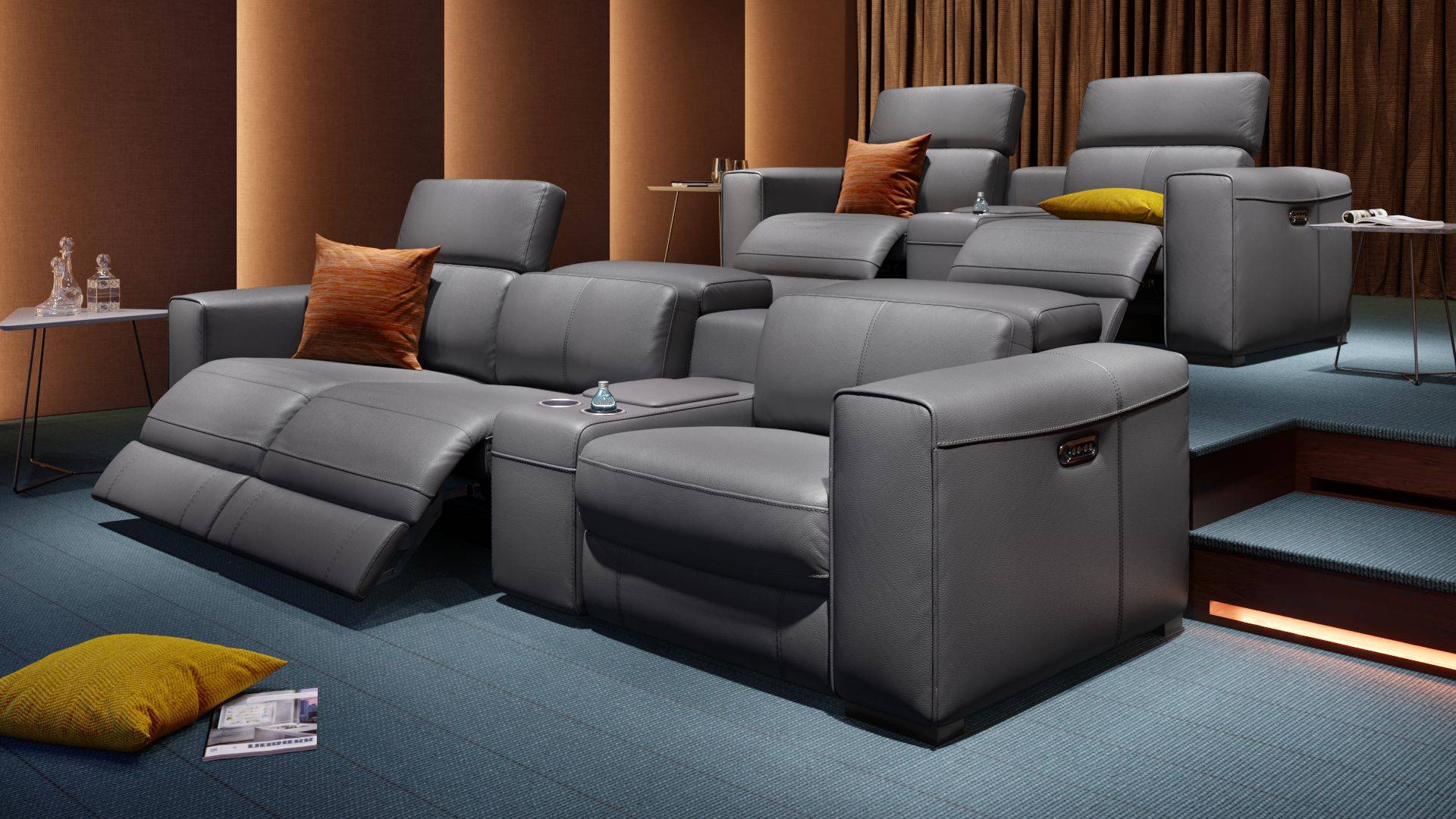 Kinosofa 2Sitzer Bovino Leder Kinocouch Sofanella