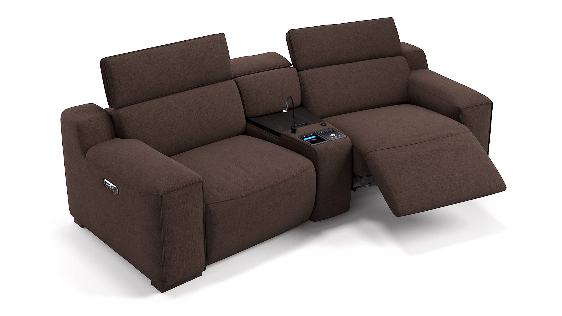 2er Sofa Kinosofa Loreto mit Mittelkonsole Sofanella